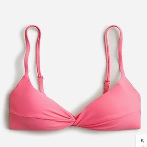 NWT J Crew Pink Twist Front Bikini Top